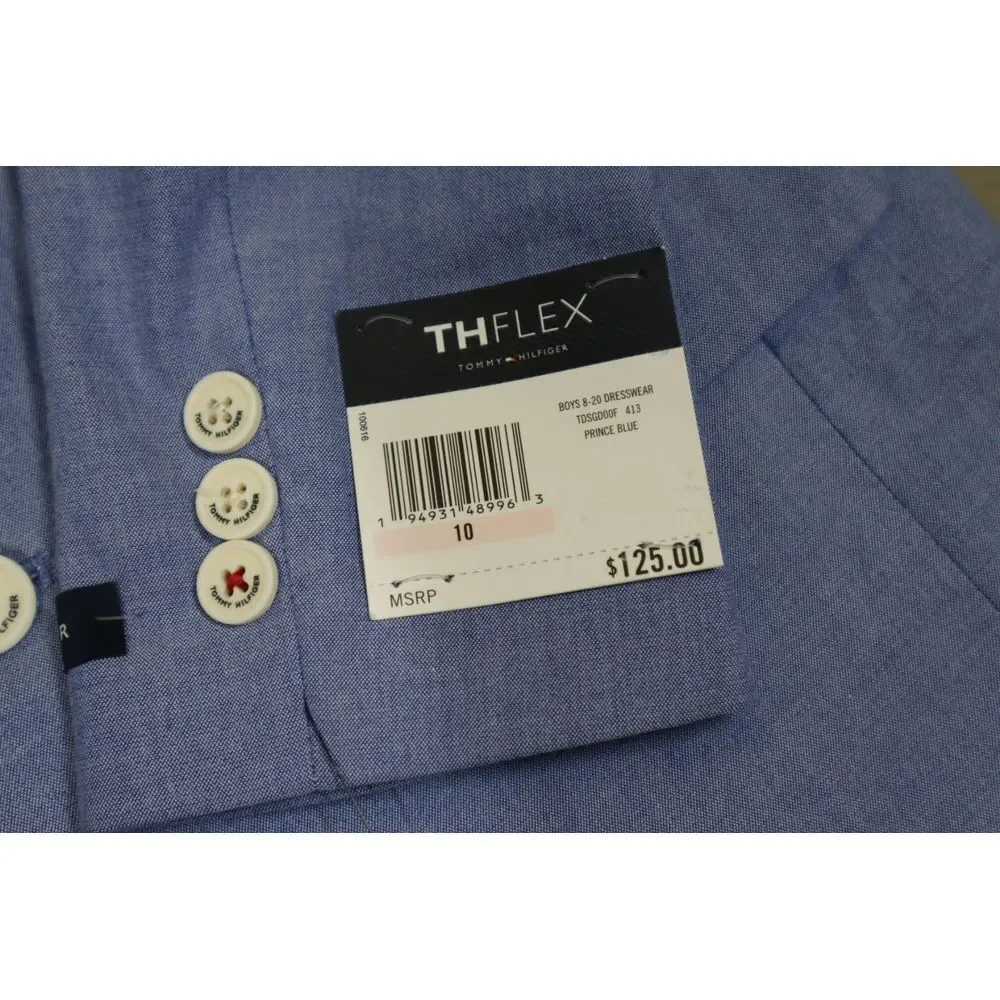 Tommy Hilfiger Boys Blue Stretch Oxford Jacket with Pinstripe Lining Size‎ 10